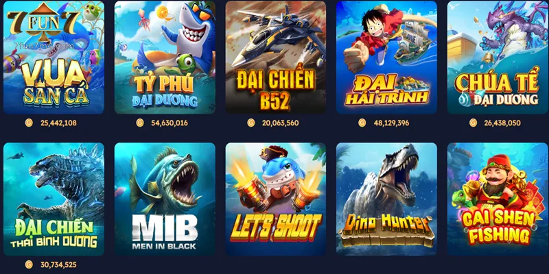 Bắn Cá 7Fun7 - Cuộc Chiến Săn Cá Đầy Hấp Dẫn Dưới Đại Dương Top những game Bắn cá 7fun7 hay nhất